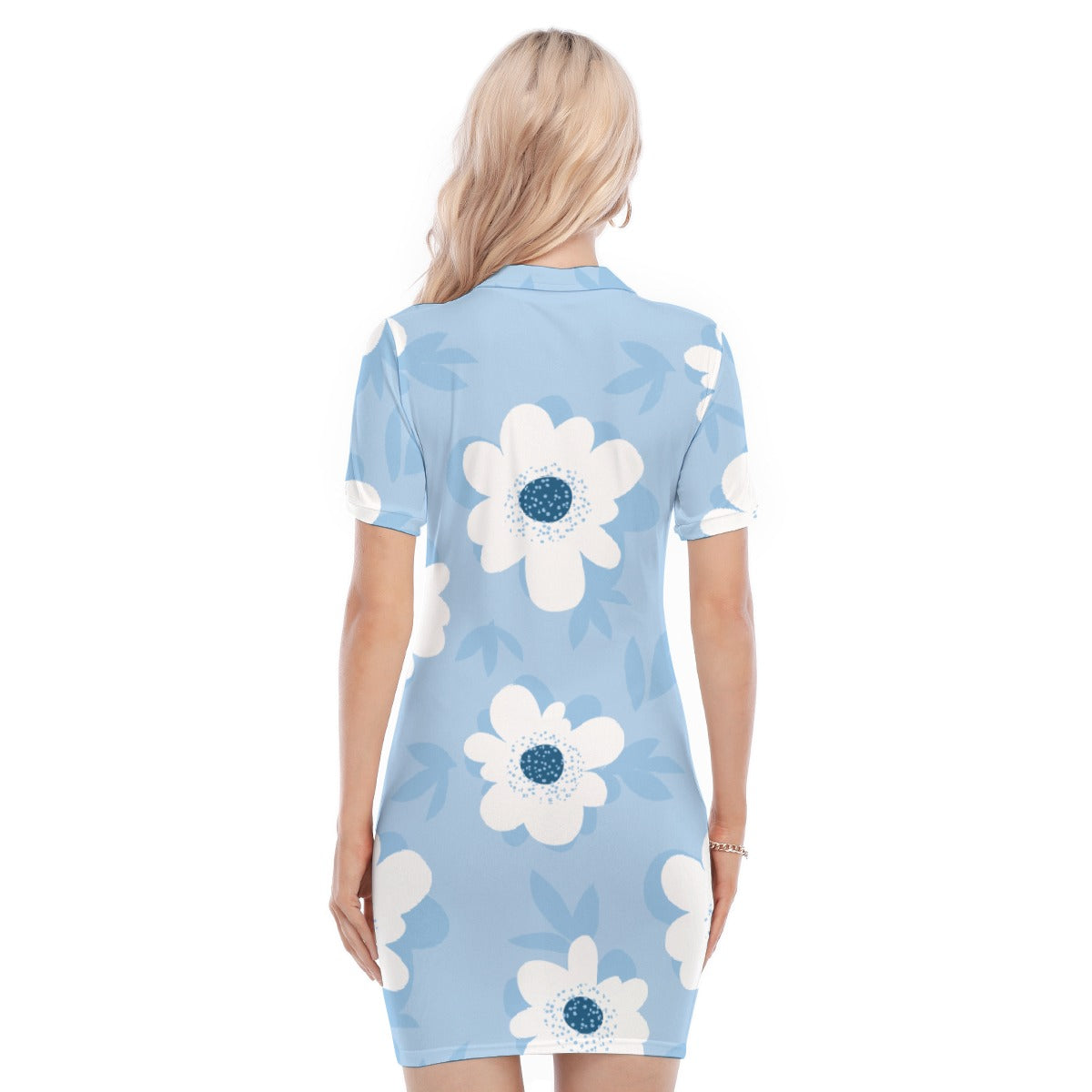 All-Over Print Women's Polo Collar Dress