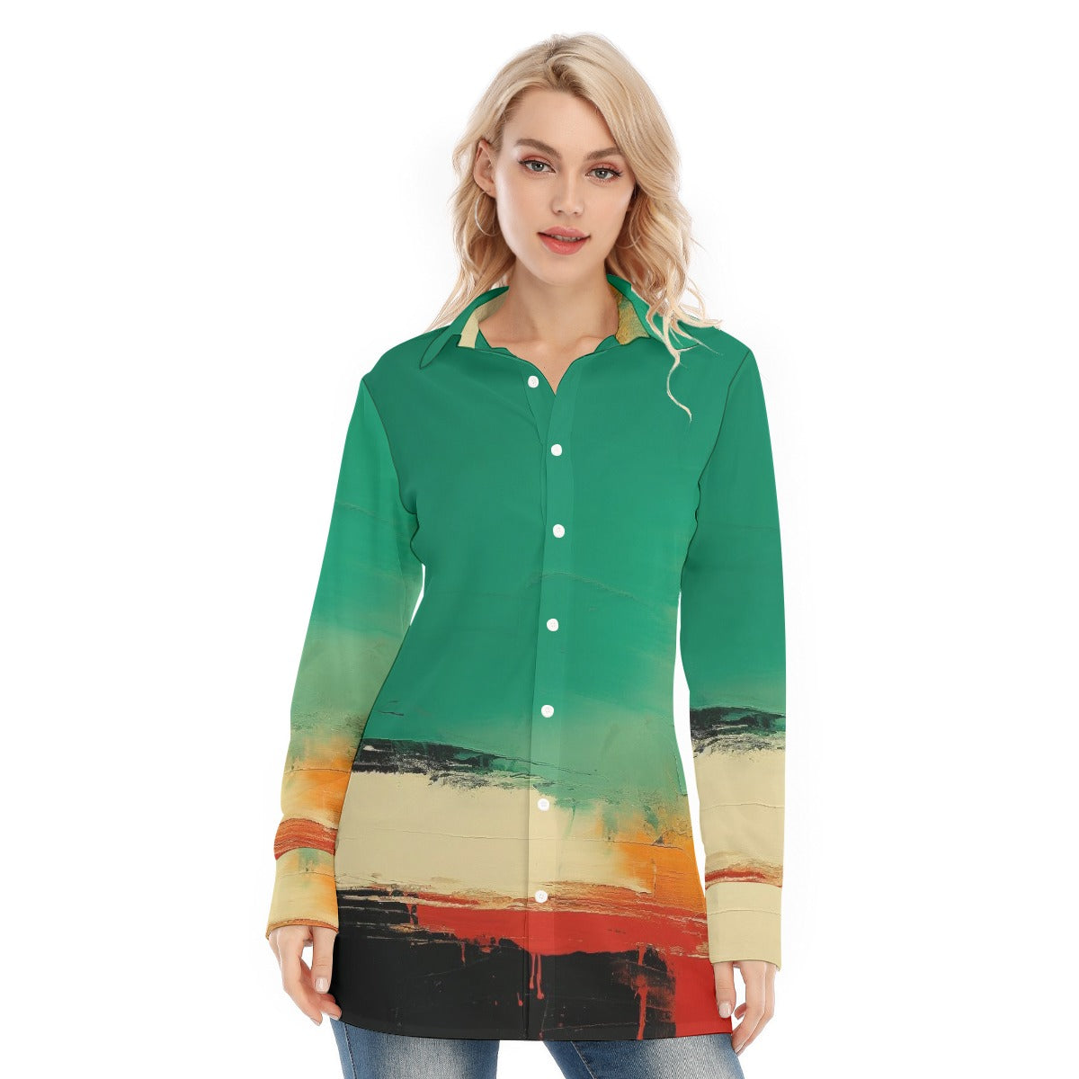 All-Over Print Women's Long Shirt