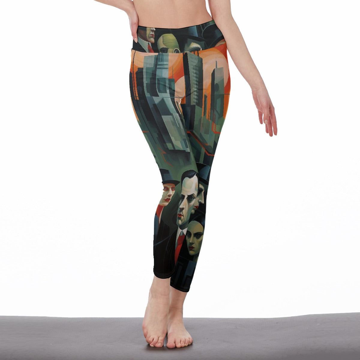 All-Over Print Women's High Waist Leggings | Side Stitch Closure