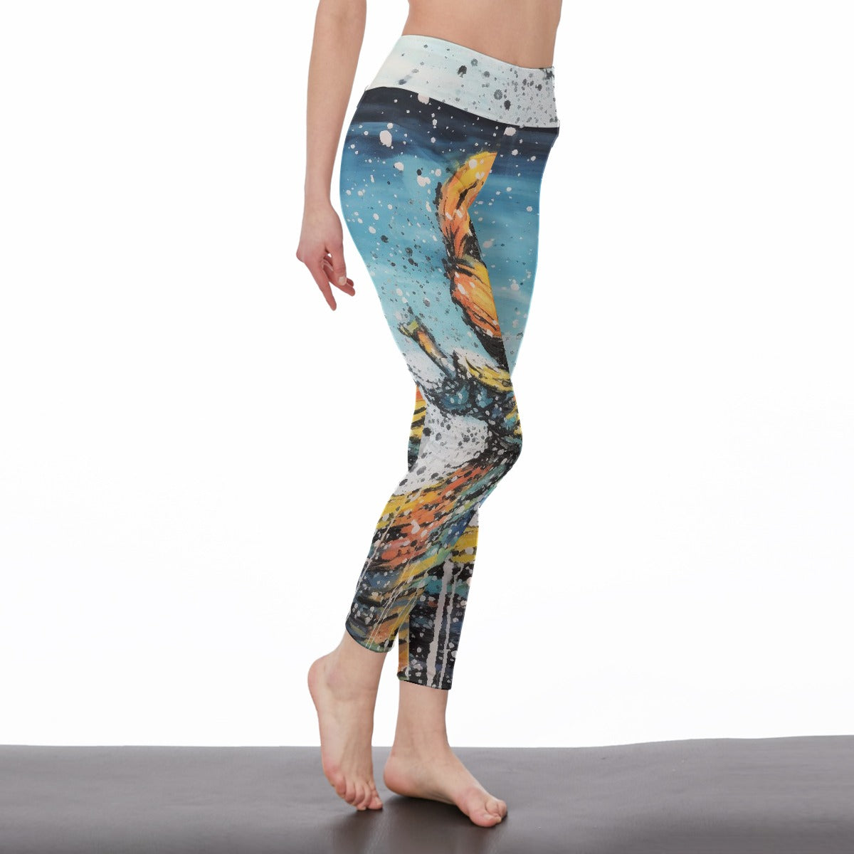 All-Over Print Women's High Waist Leggings | Side Stitch Closure