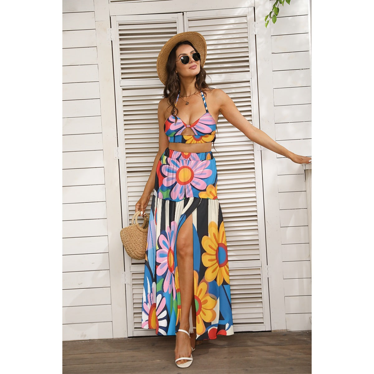 All-Over Print Women's Tie Back Wrap Dress