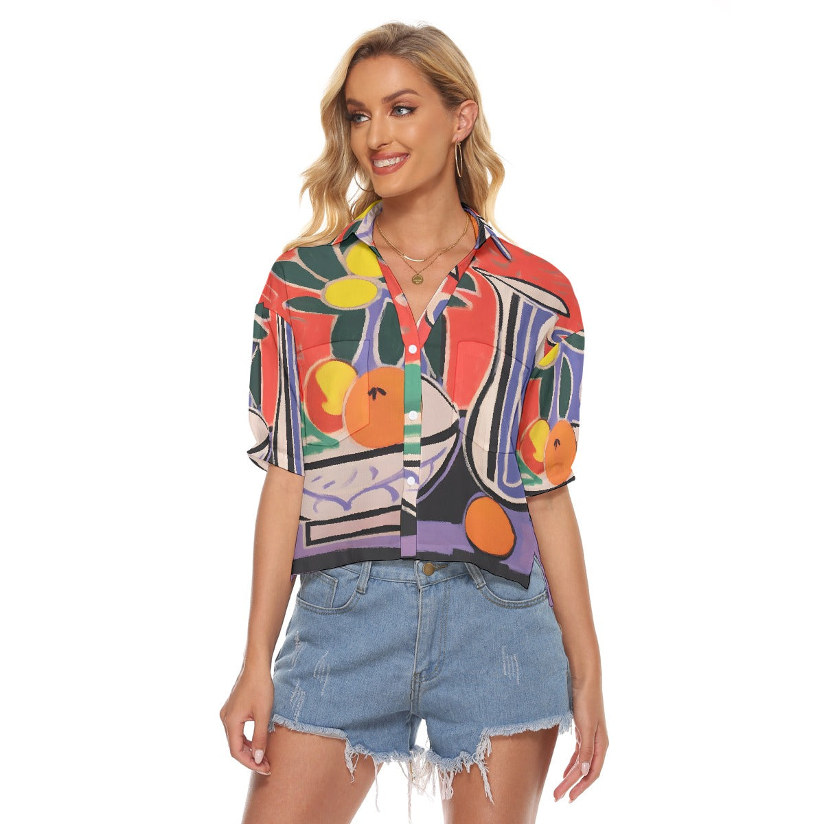 All-Over Print Women's V-neck Shirts