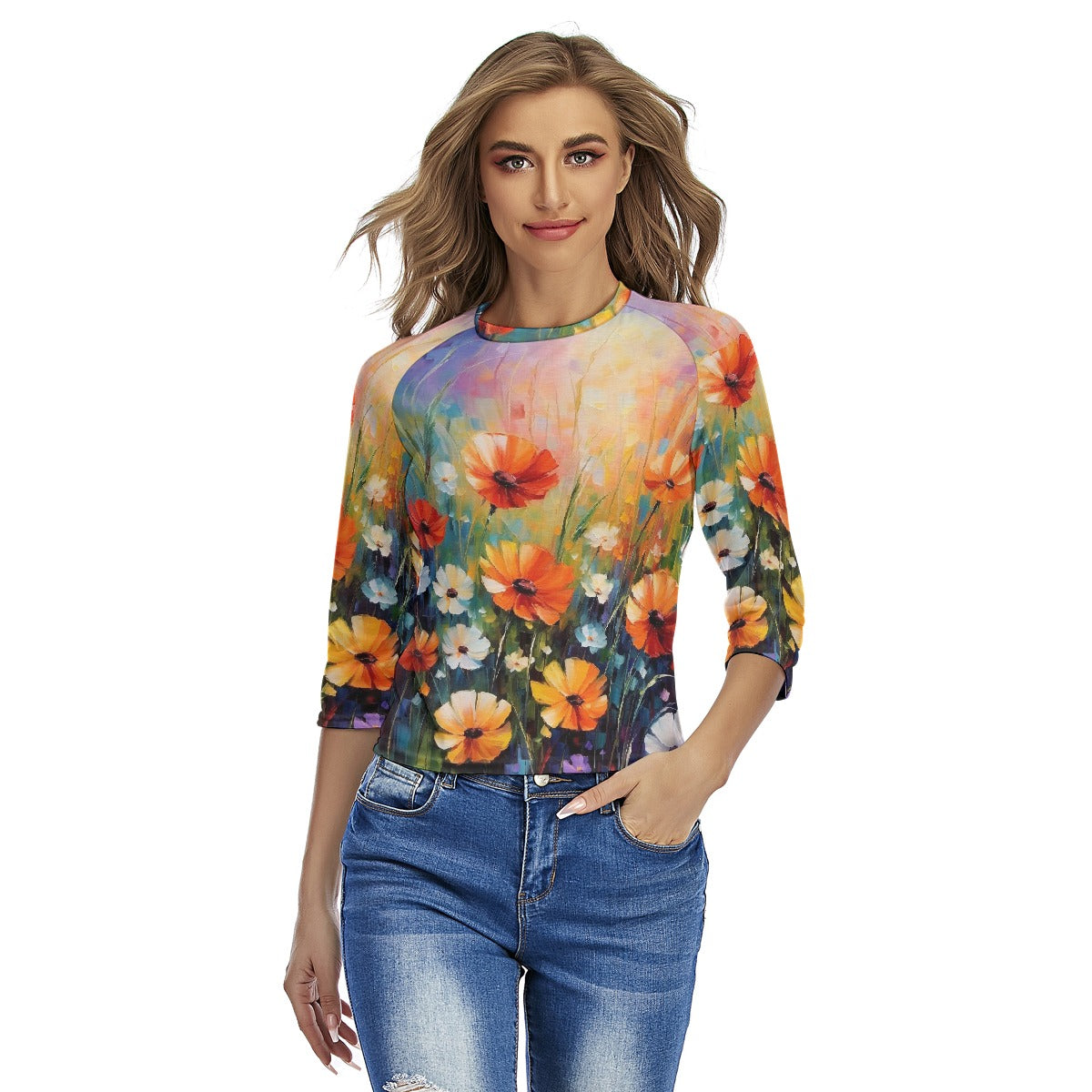 All-Over Print Women's Raglan Sleeves T-shirts