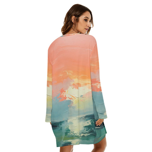 All-Over Print  Women's Loose Crew Neck Dress