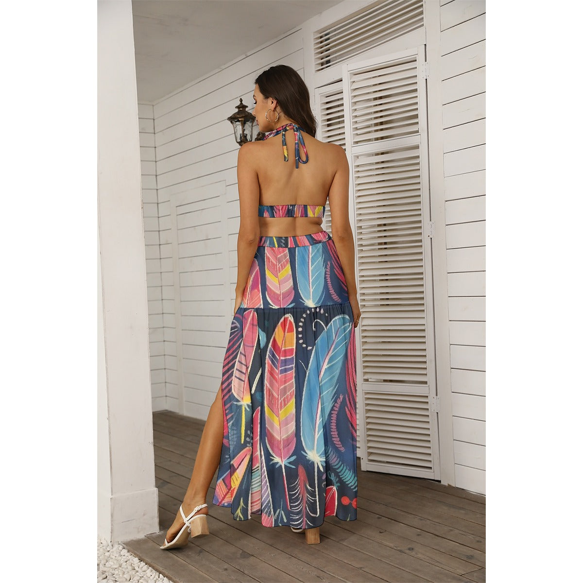 All-Over Print Women's Tie Back Wrap Dress