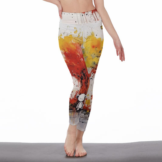 All-Over Print Women's High Waist Leggings | Side Stitch Closure