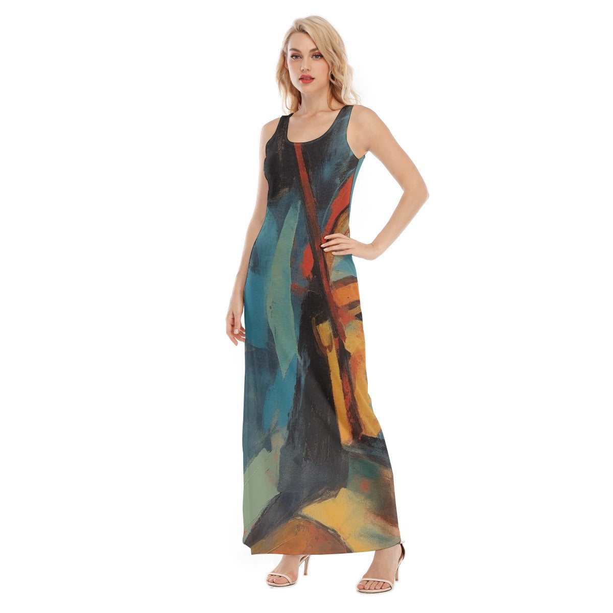 All-Over Print Women's Vest Dress | Length To Ankle