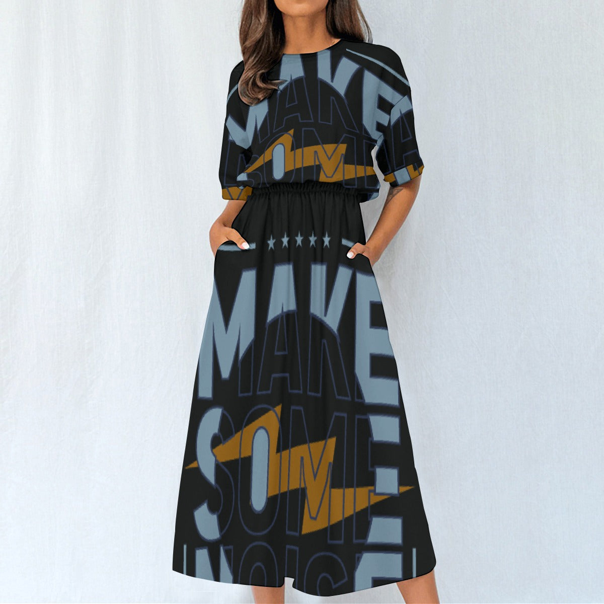 All-Over Print Women's Elastic Waist Dress