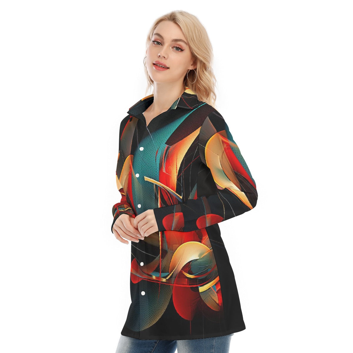 All-Over Print Women's Long Shirt