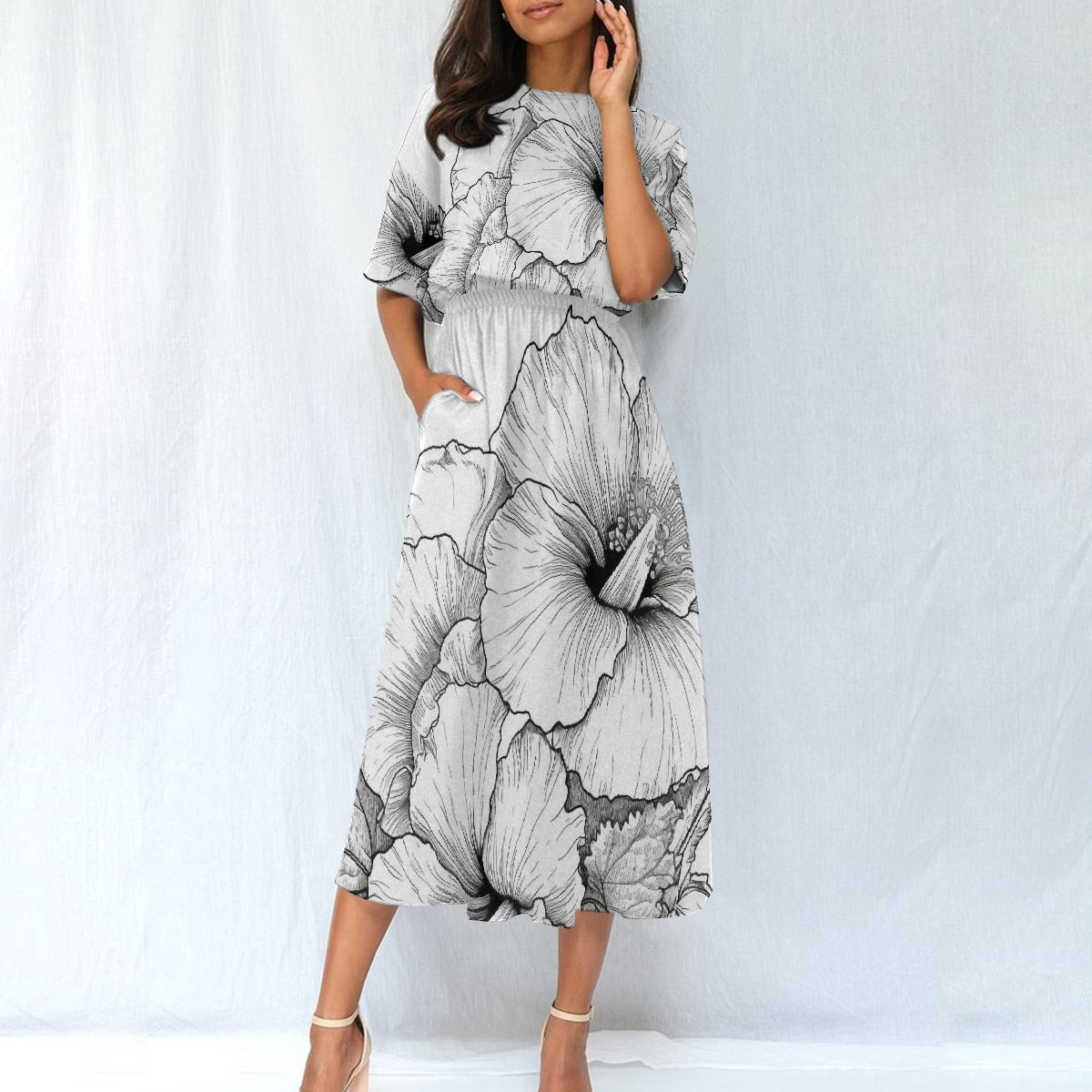 All-Over Print Women's Elastic Waist Dress