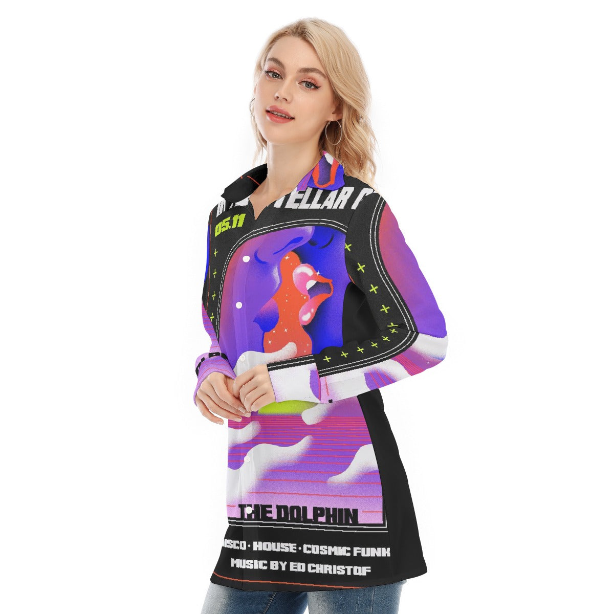 All-Over Print Women's Long Shirt