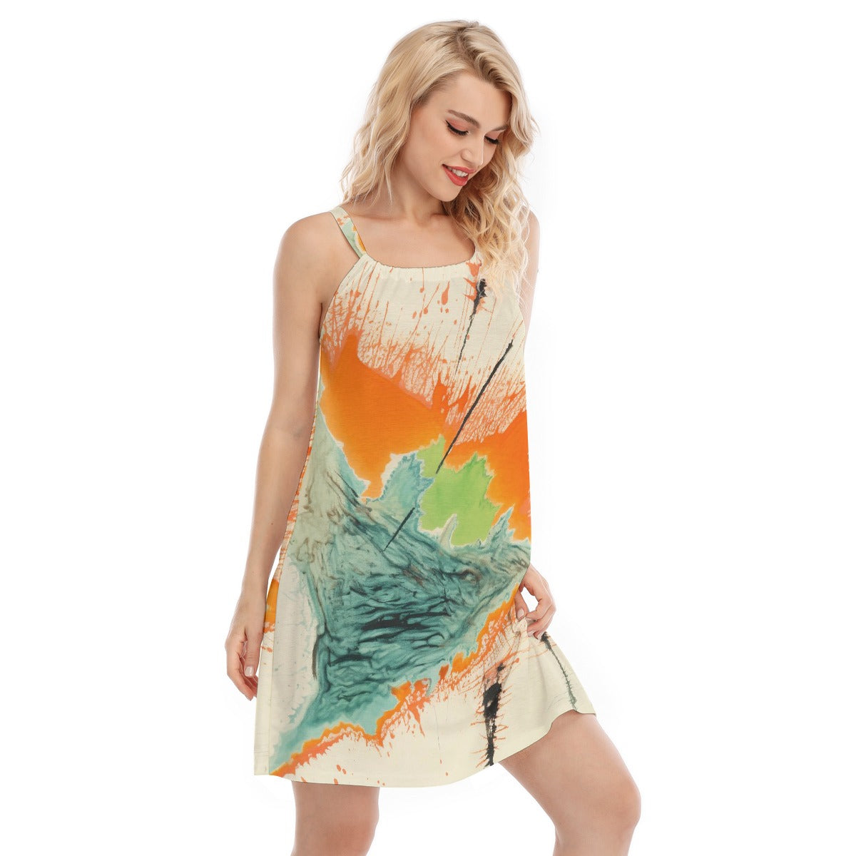 All-Over Print Women's O-neck Cami Dress