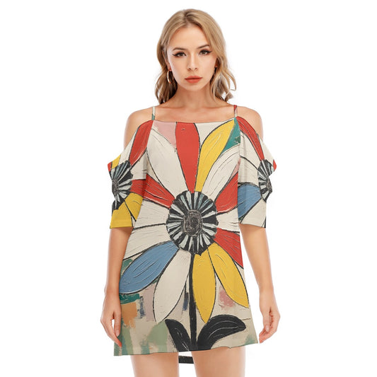 All-Over Print Women's Off-shoulder Cami Dress