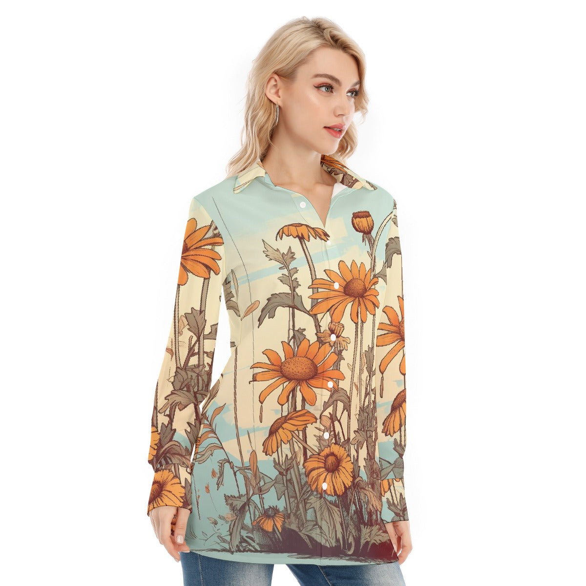 All-Over Print Women's Long Shirt