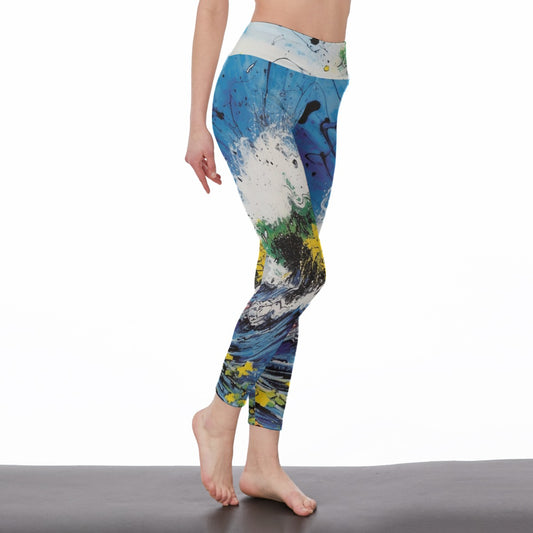 All-Over Print Women's High Waist Leggings | Side Stitch Closure