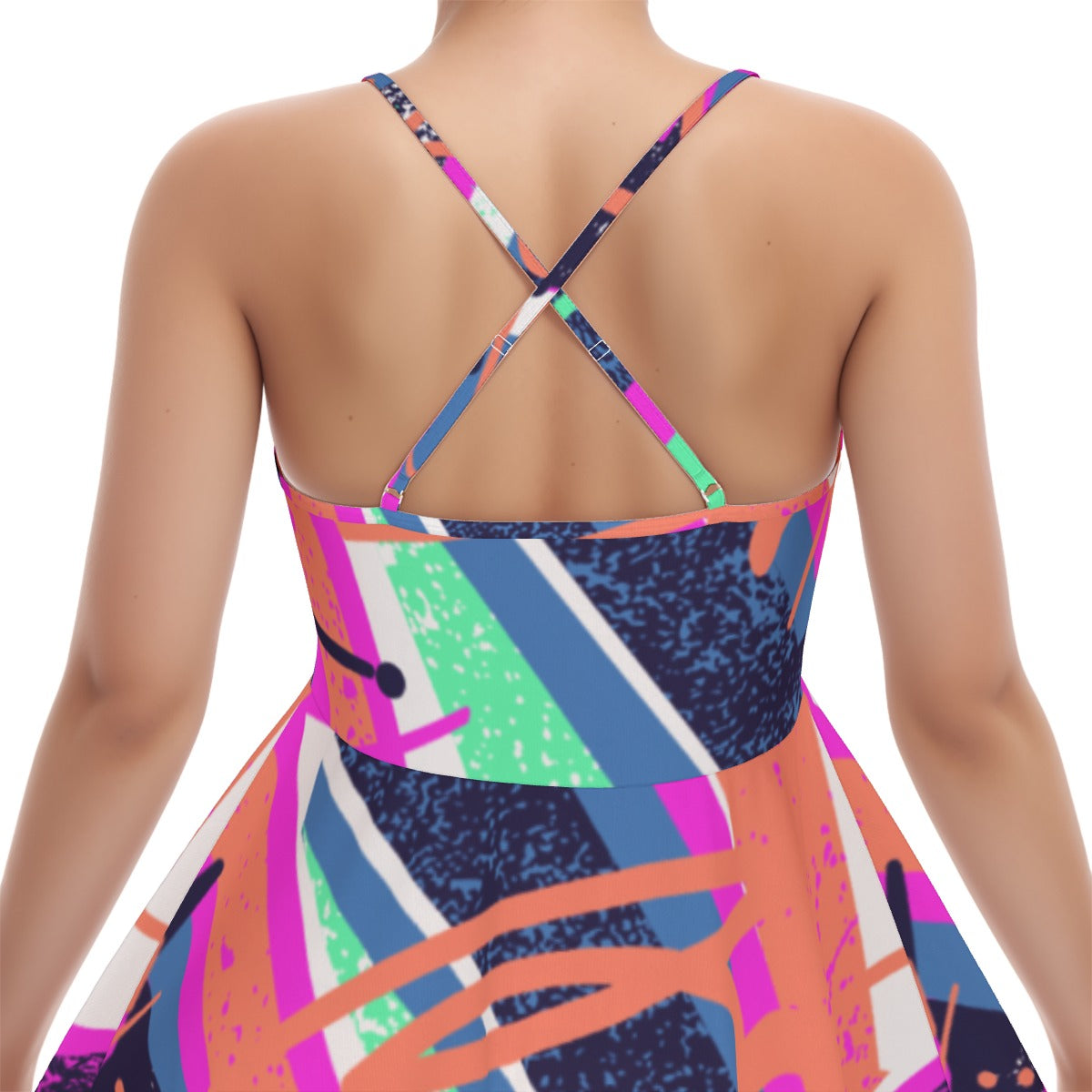 All-Over Print Women‘s Cross Cami Dress