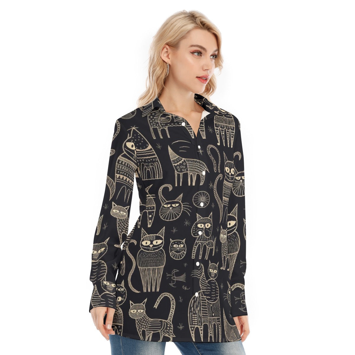 All-Over Print Women's Long Shirt