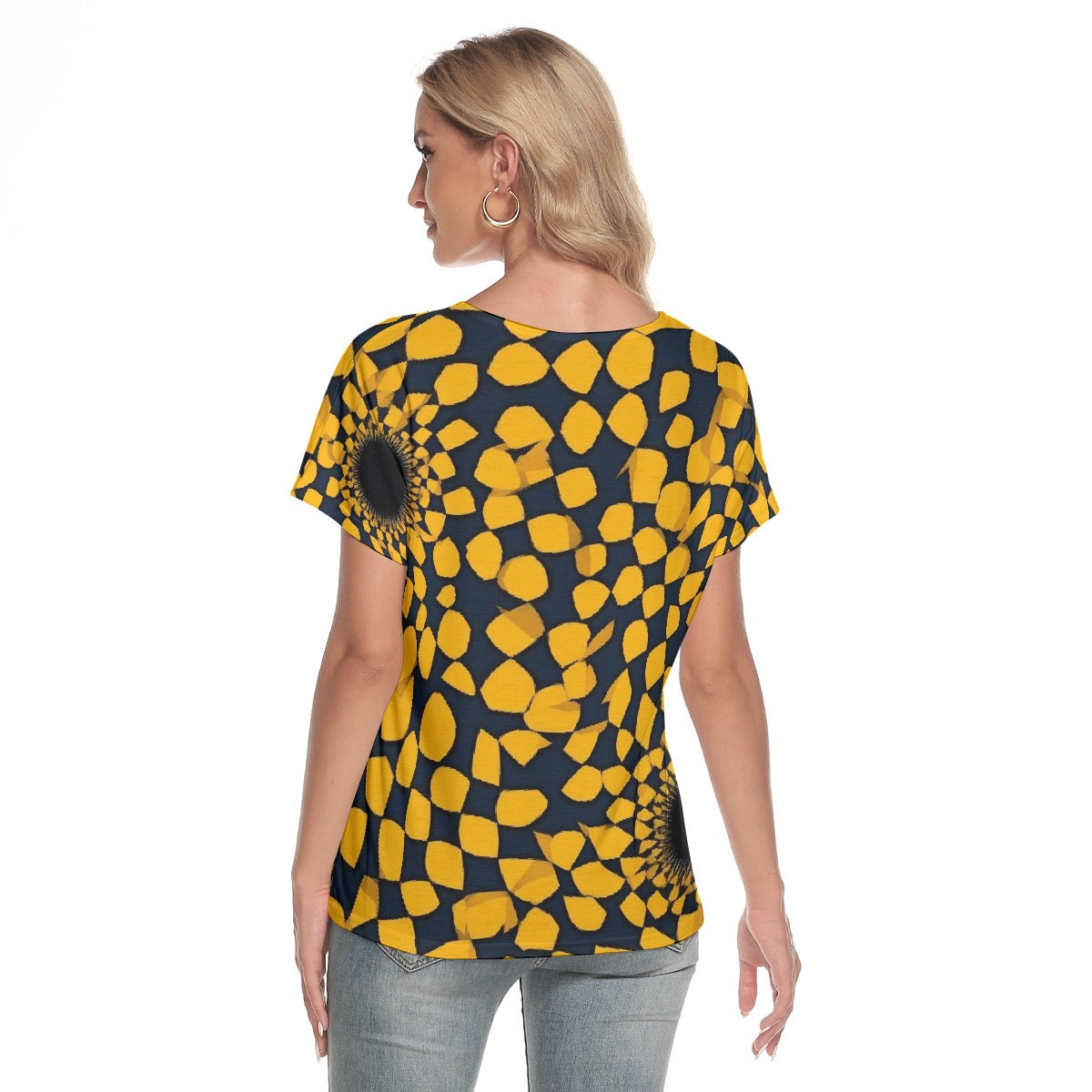 All-Over Print Women's Loose V-neck Short Sleeve T-shirt