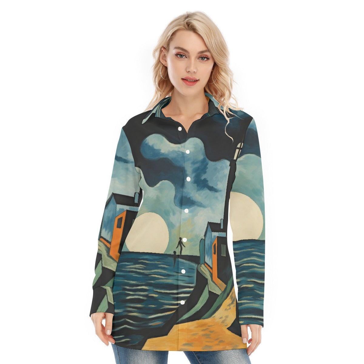 All-Over Print Women's Long Shirt