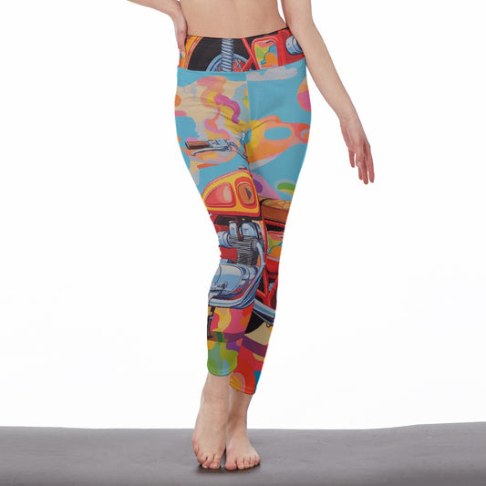 All-Over Print Women's High Waist Leggings | Side Stitch Closure