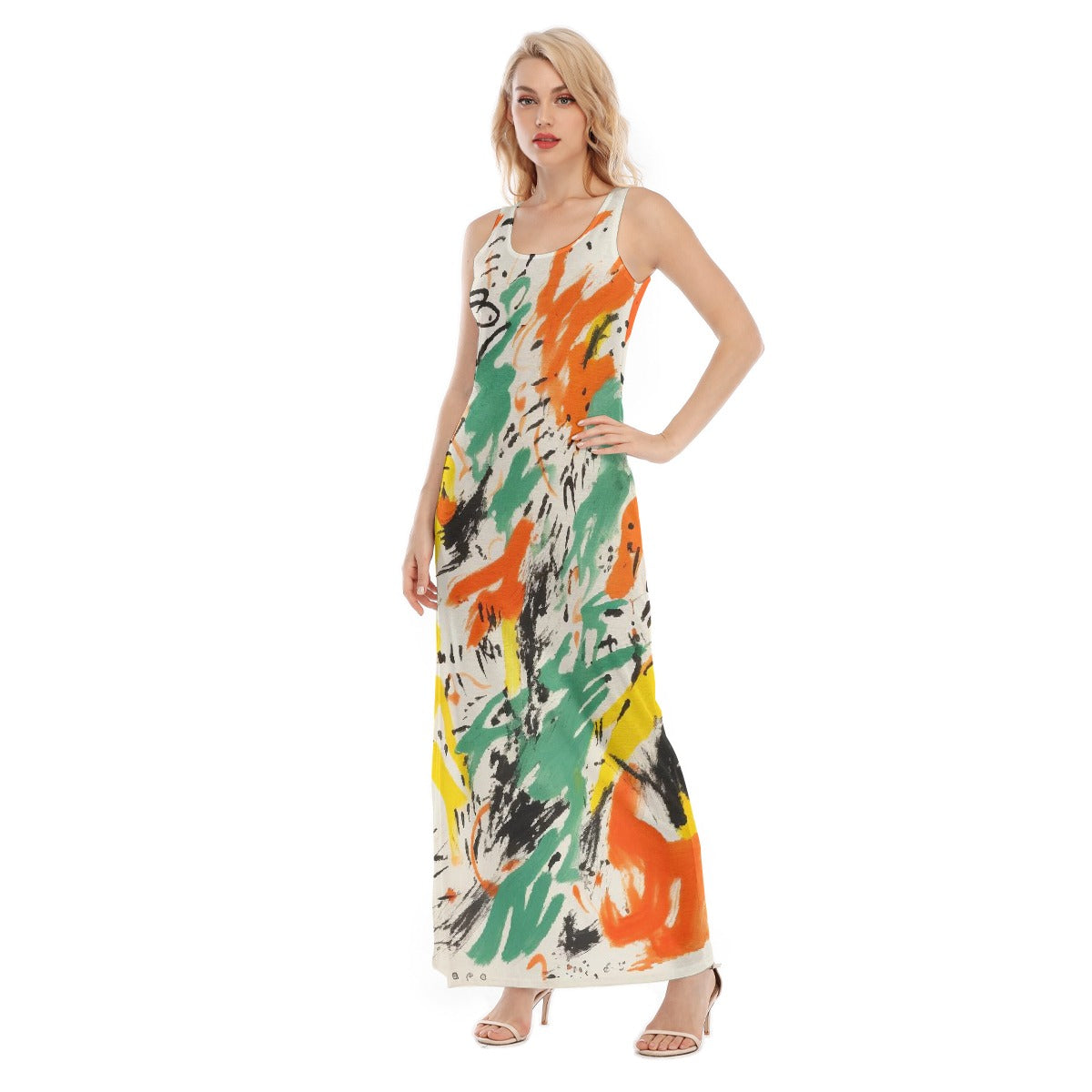 All-Over Print Women's Vest Dress | Length To Ankle