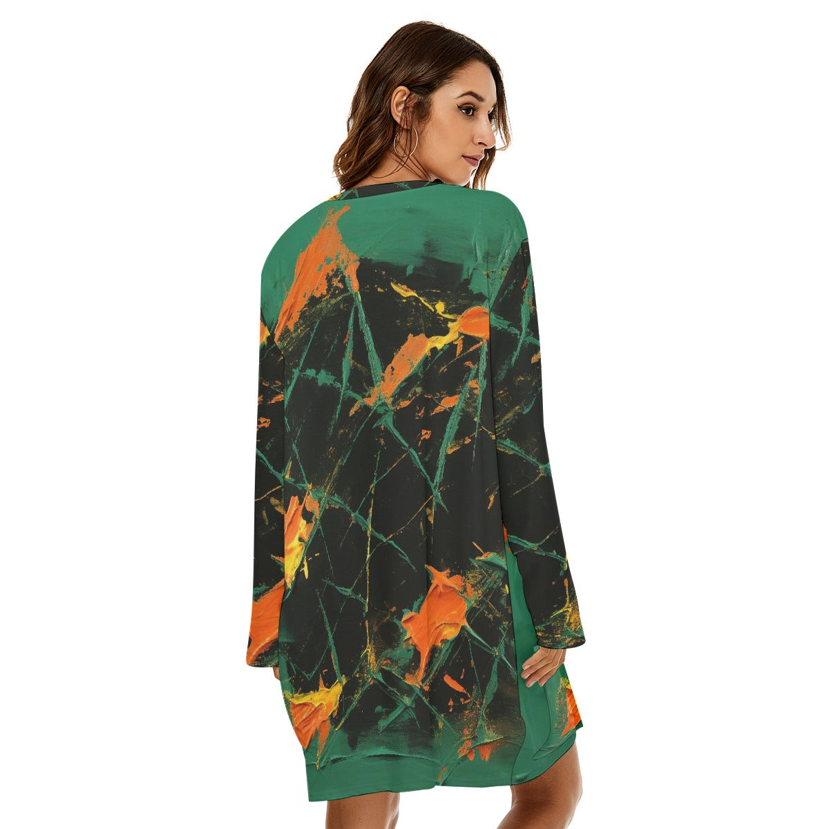 All-Over Print  Women's Loose Crew Neck Dress