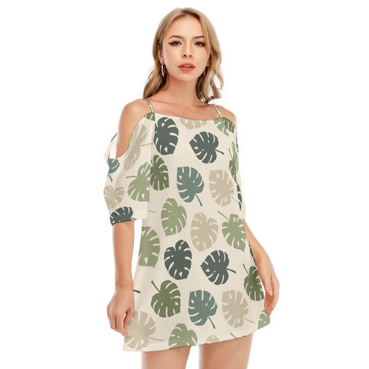 All-Over Print Women's Off-shoulder Cami Dress