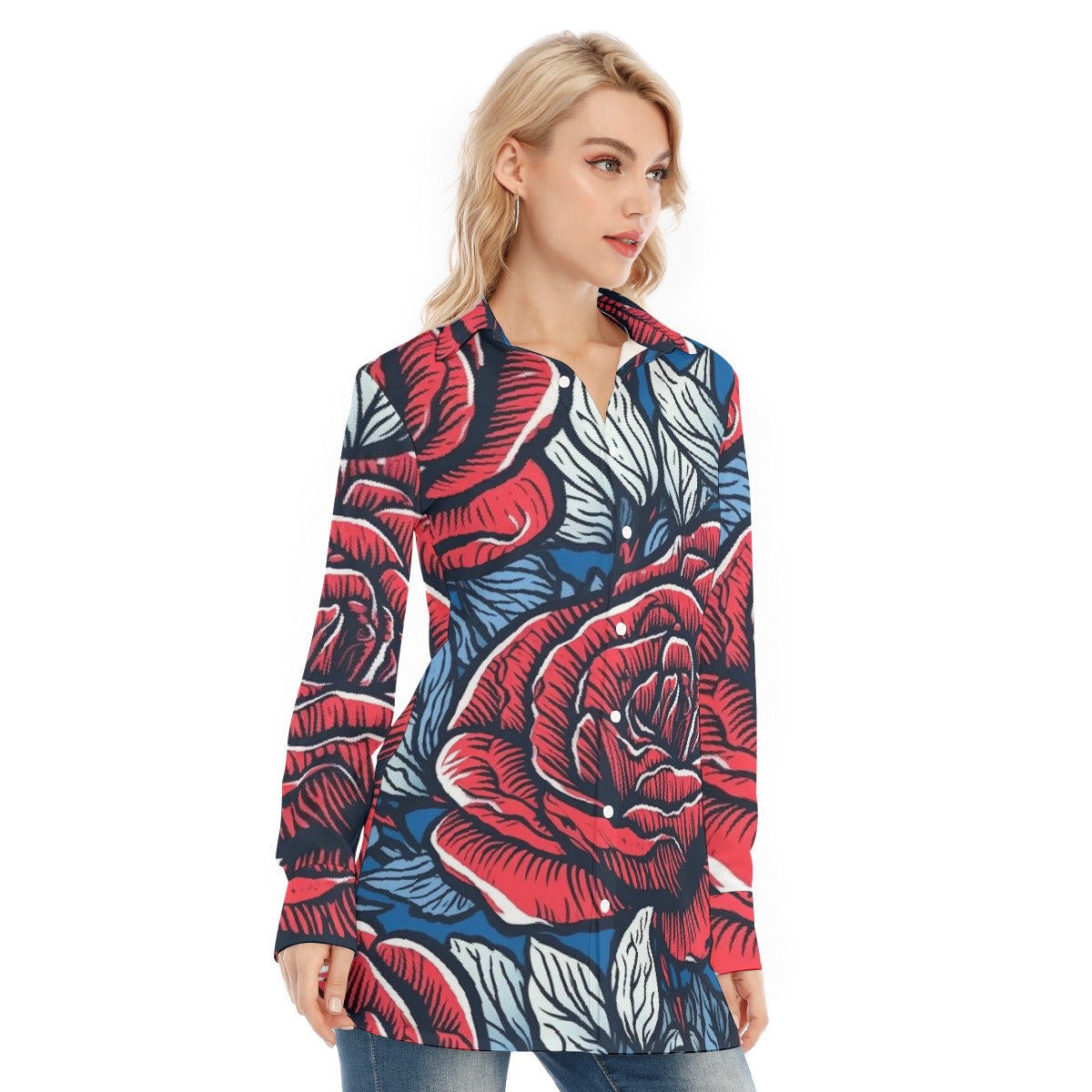 All-Over Print Women's Long Shirt