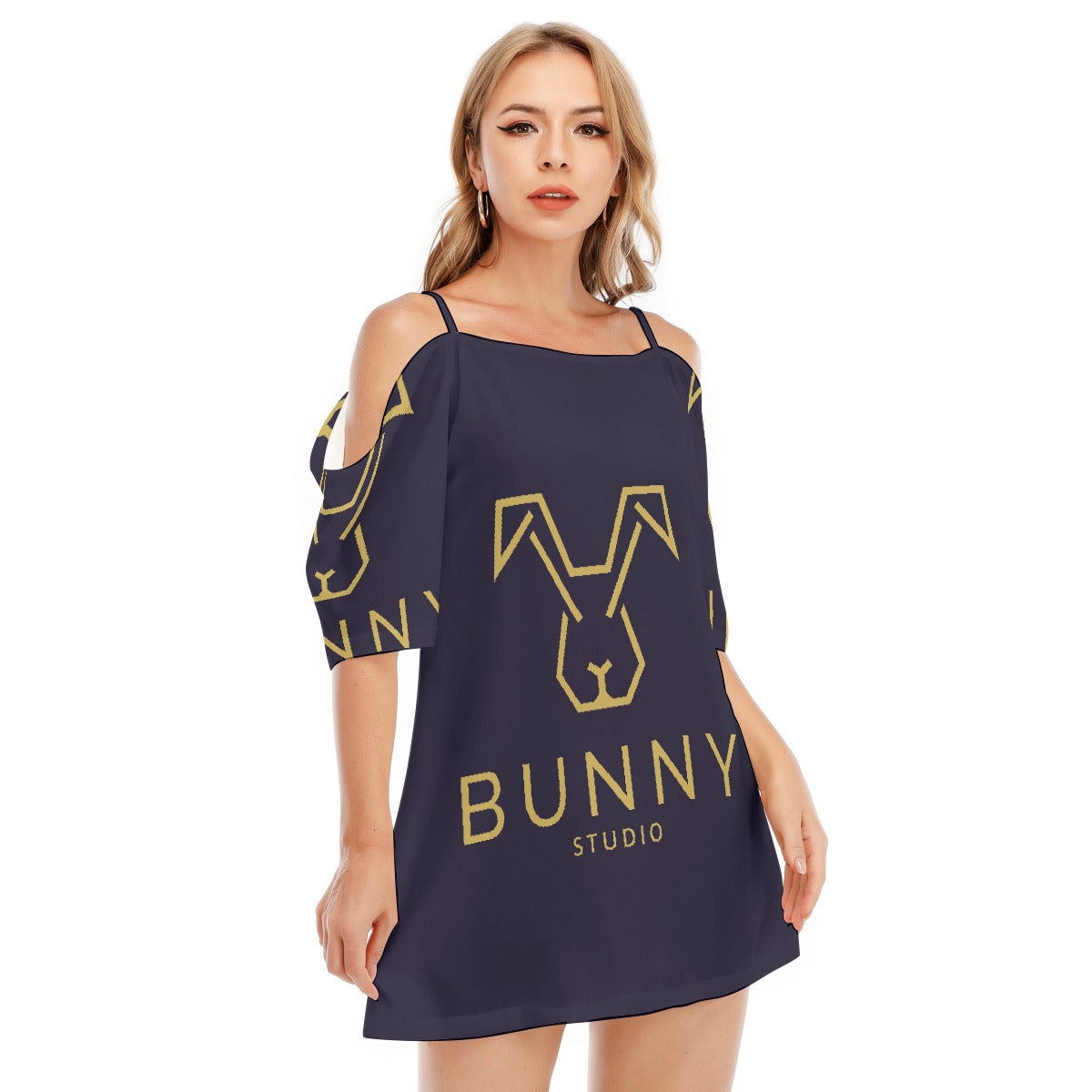 All-Over Print Women's Off-shoulder Cami Dress