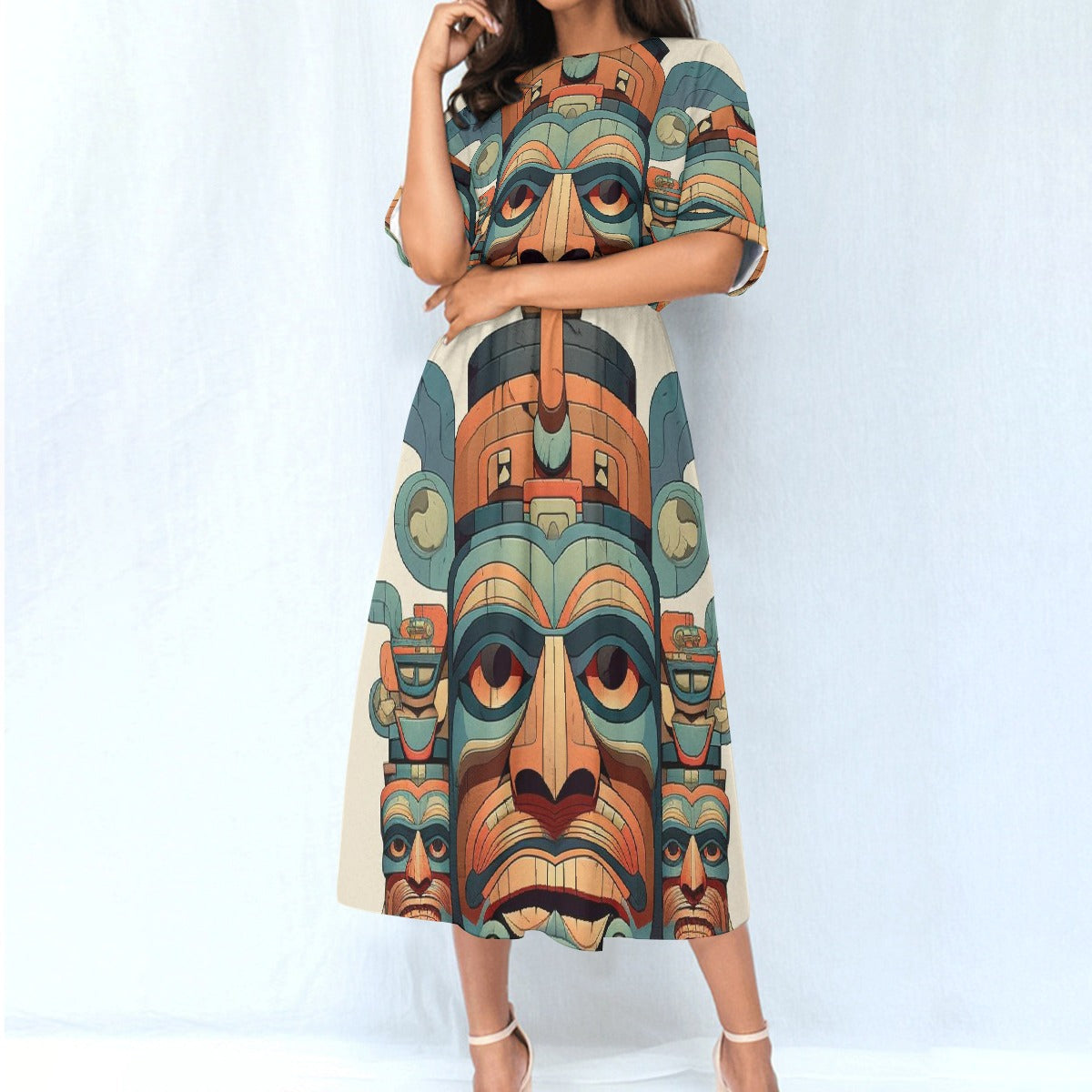 All-Over Print Women's Elastic Waist Dress