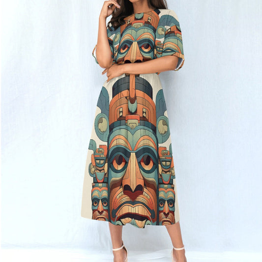 All-Over Print Women's Elastic Waist Dress