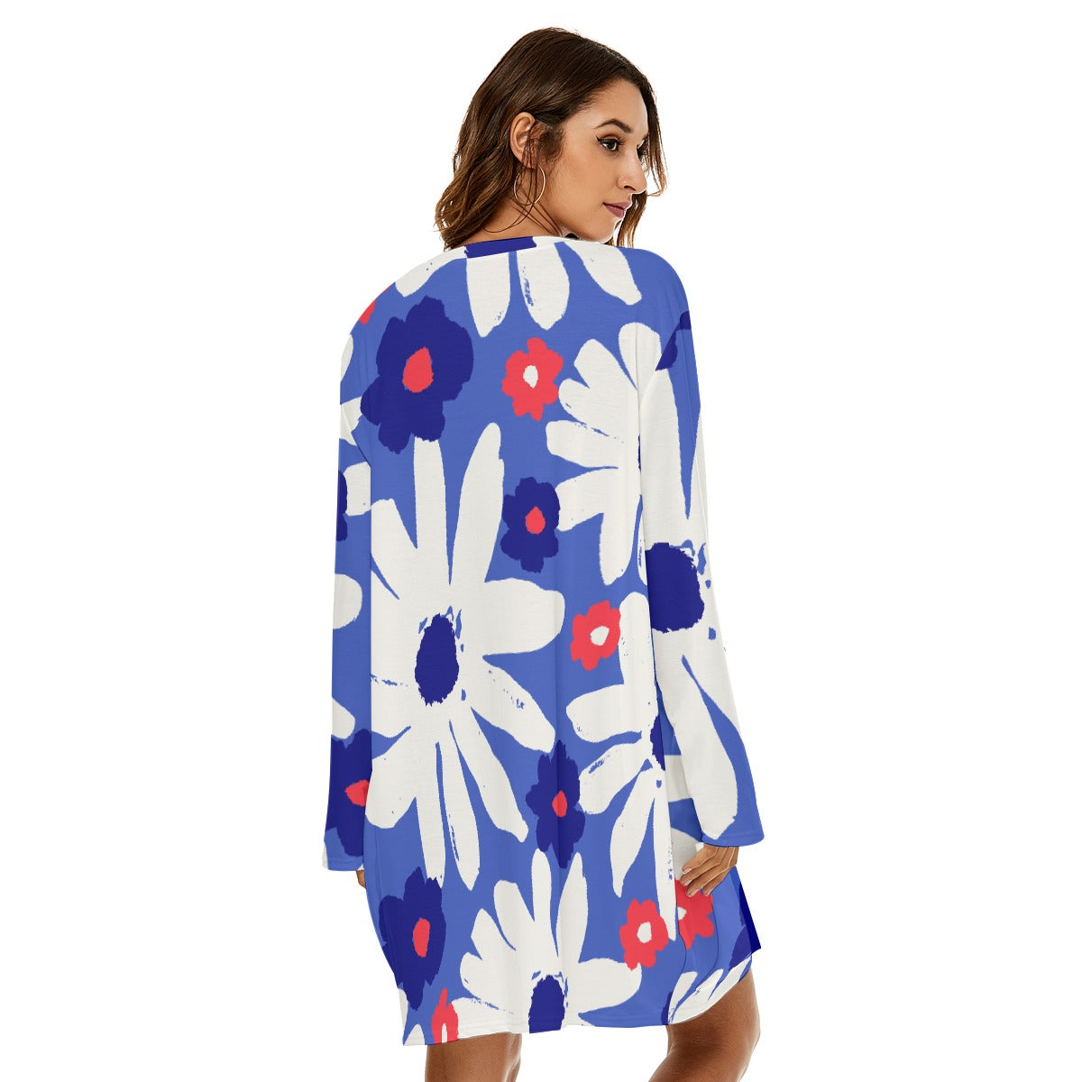 All-Over Print  Women's Loose Crew Neck Dress