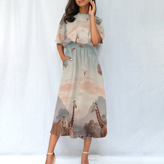 All-Over Print Women's Elastic Waist Dress