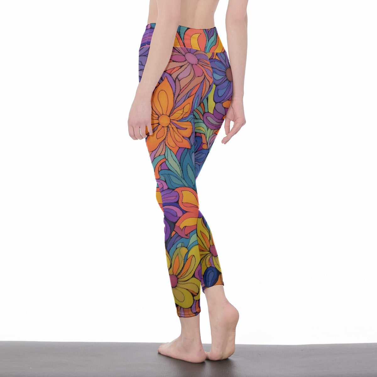 All-Over Print Women's High Waist Leggings | Side Stitch Closure