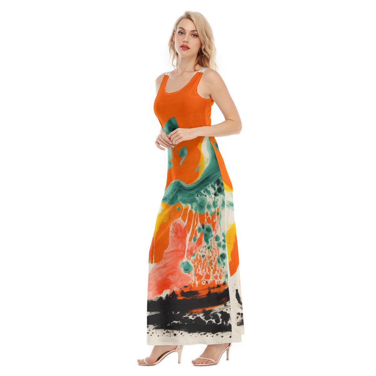 All-Over Print Women's Vest Dress | Length To Ankle