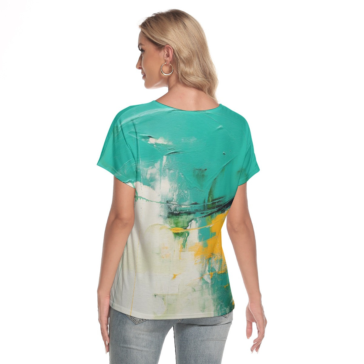 All-Over Print Women's Loose V-neck Short Sleeve T-shirt