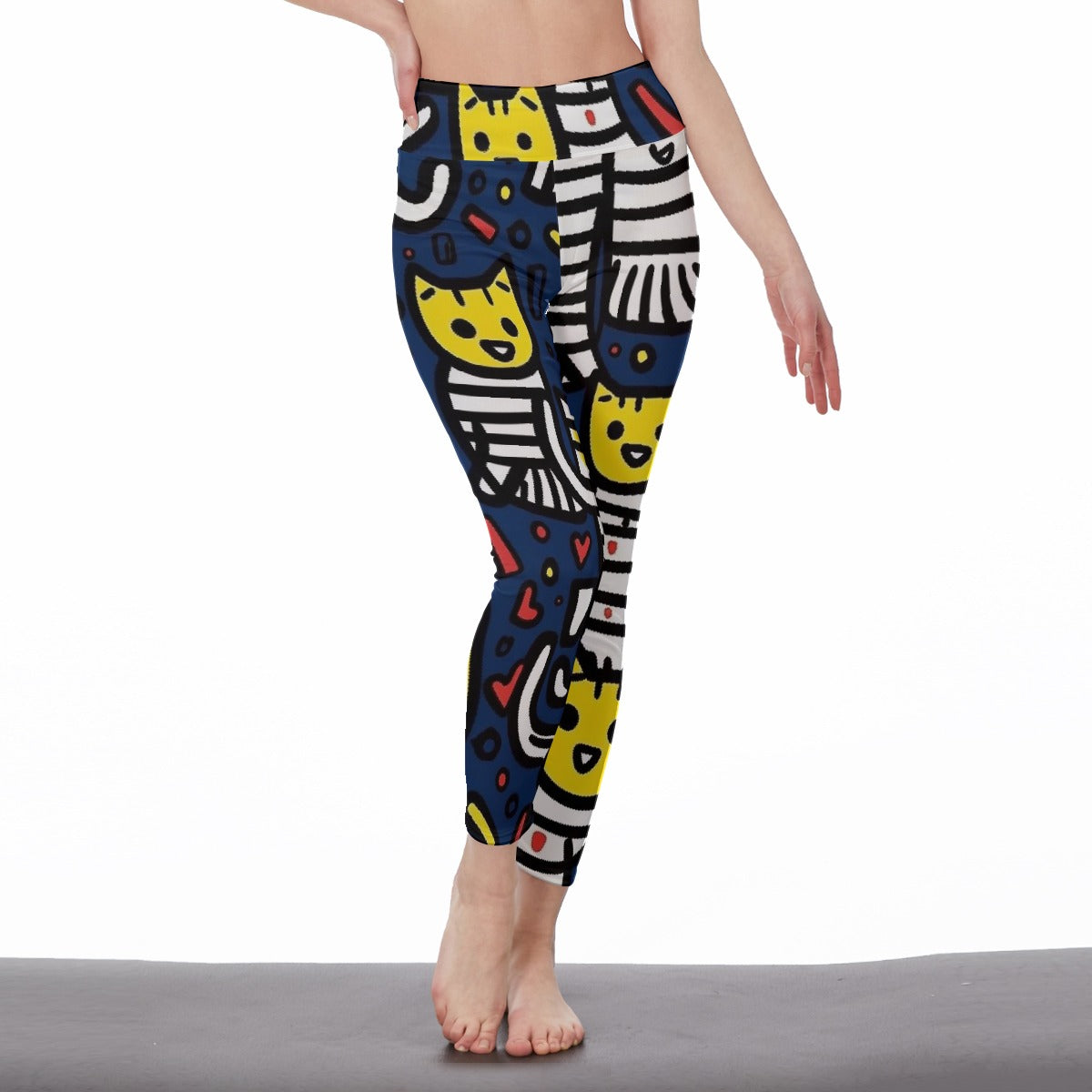 All-Over Print Women's High Waist Leggings | Side Stitch Closure