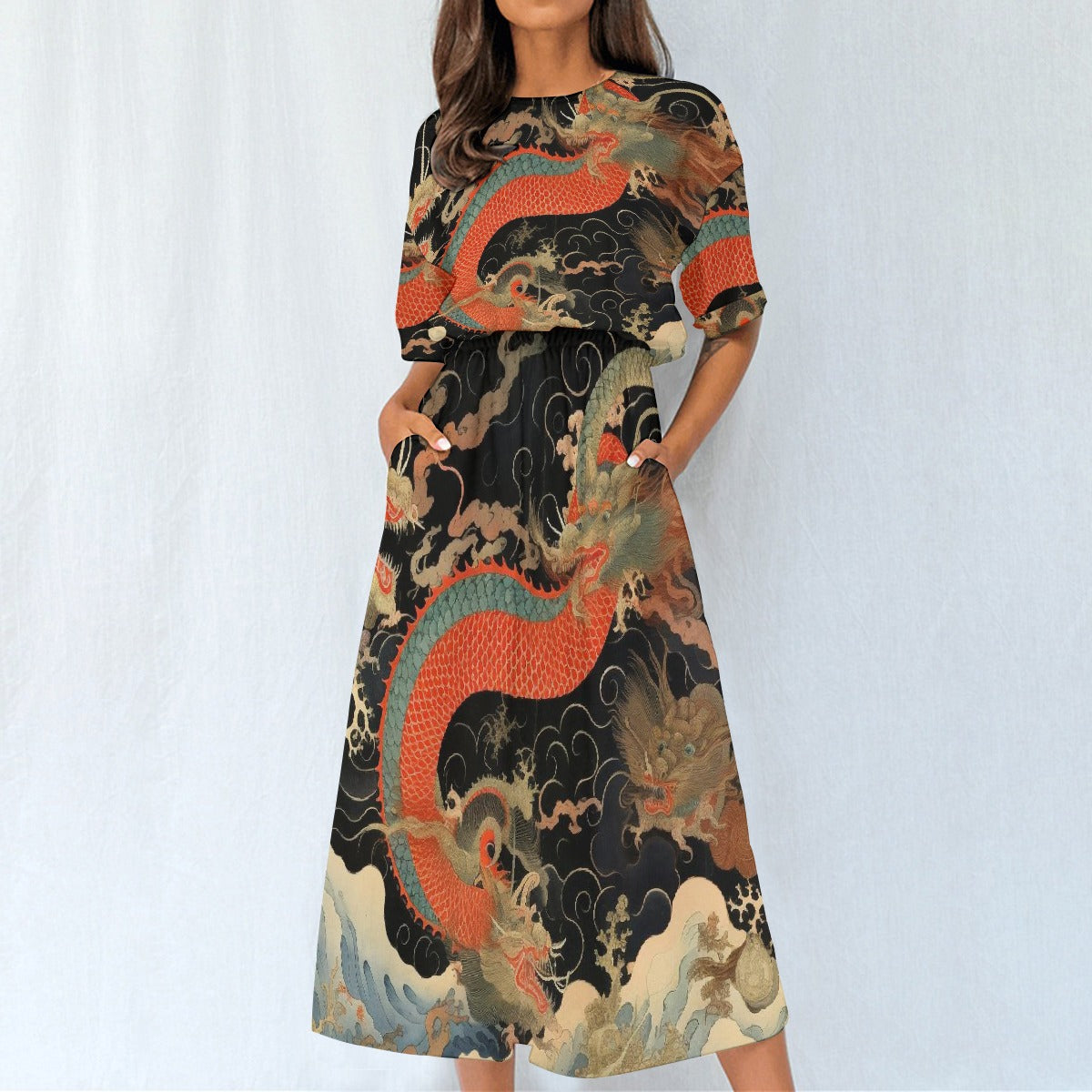 All-Over Print Women's Elastic Waist Dress