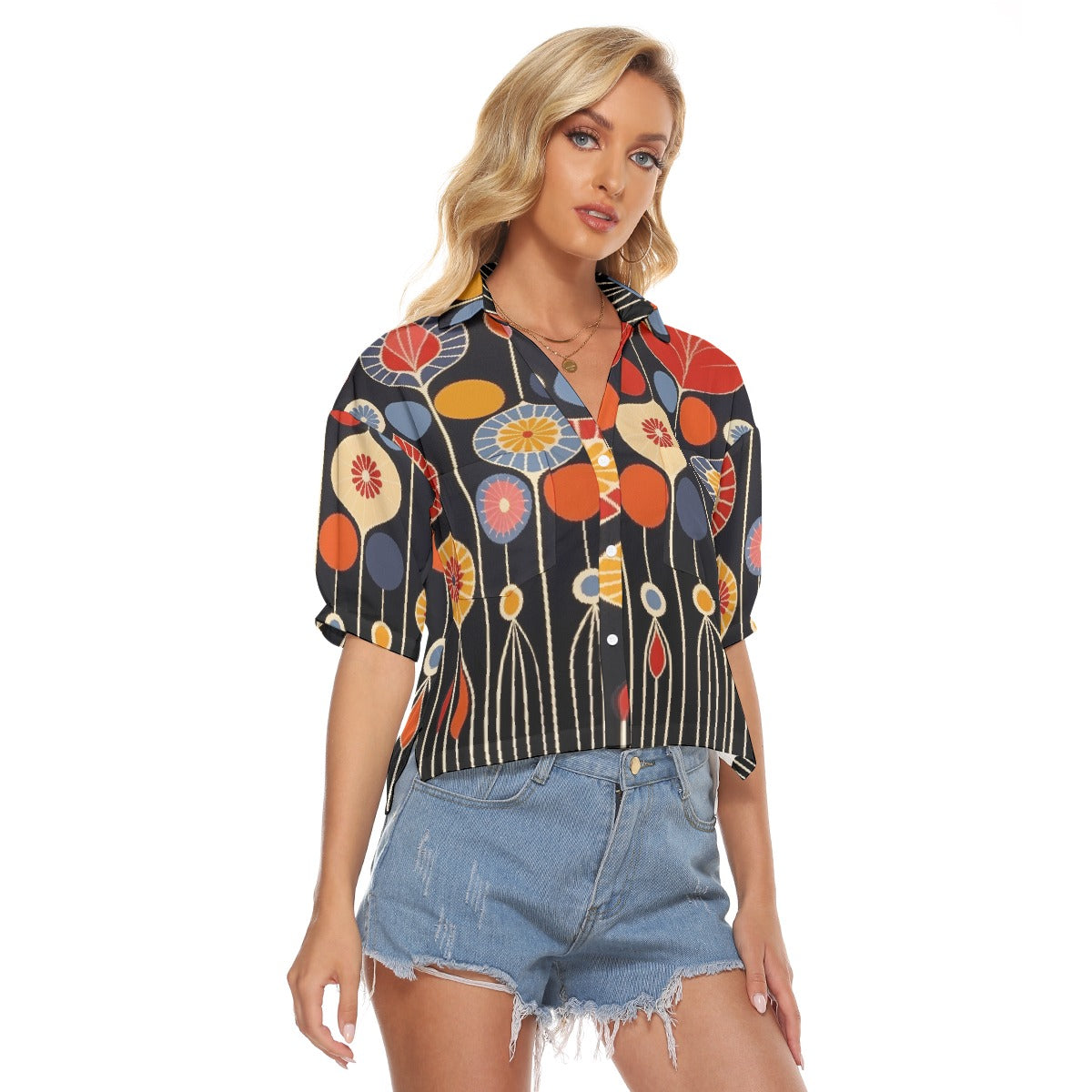 All-Over Print Women's V-neck Shirts