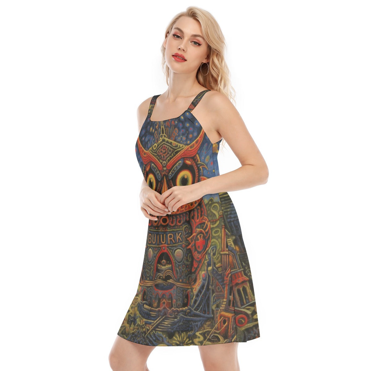 All-Over Print Women's O-neck Cami Dress