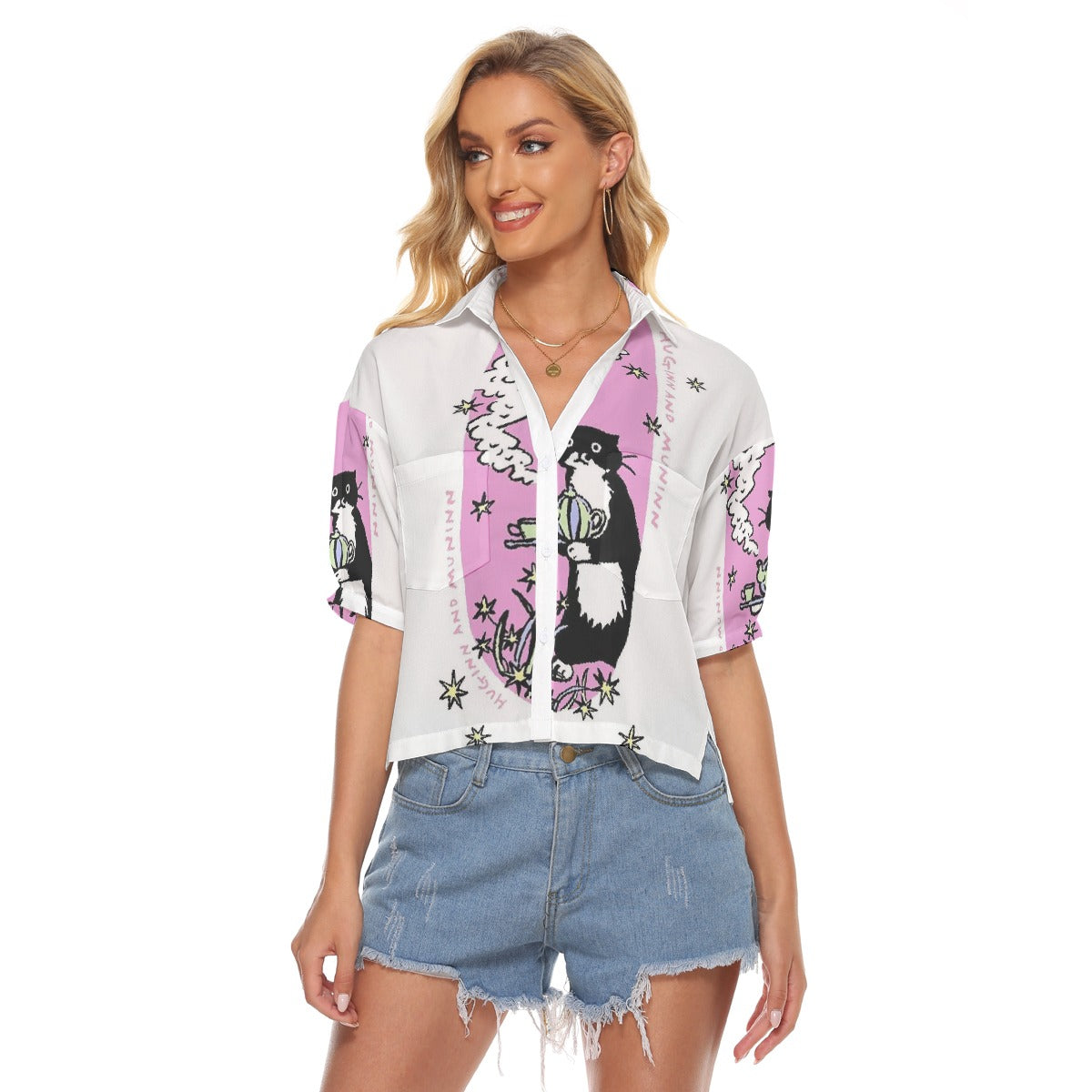 All-Over Print Women's V-neck Shirts