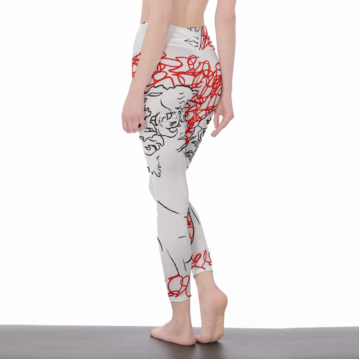 All-Over Print Women's High Waist Leggings | Side Stitch Closure