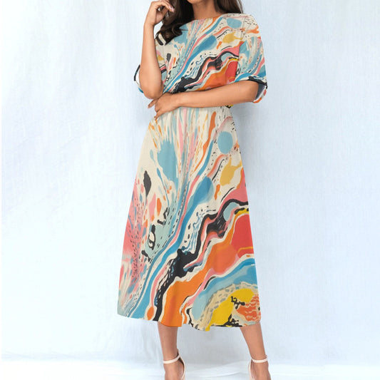 All-Over Print Women's Elastic Waist Dress