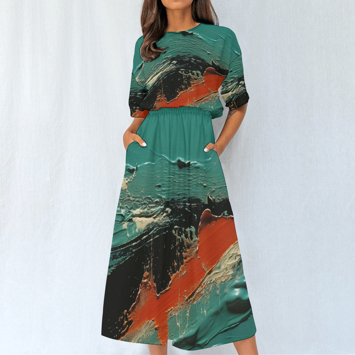 All-Over Print Women's Elastic Waist Dress