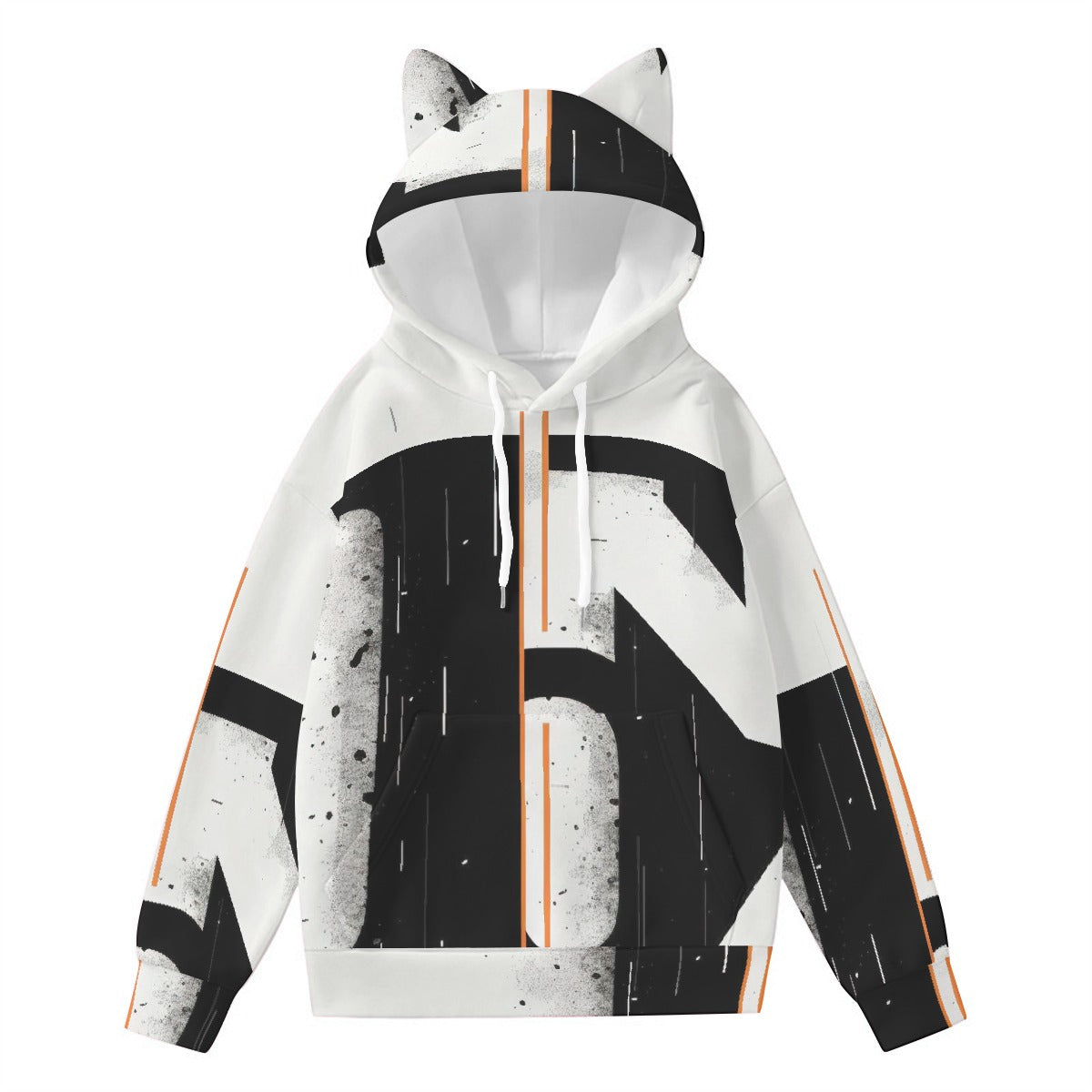 All-Over Print Women’s Hoodie With Decorative Ears