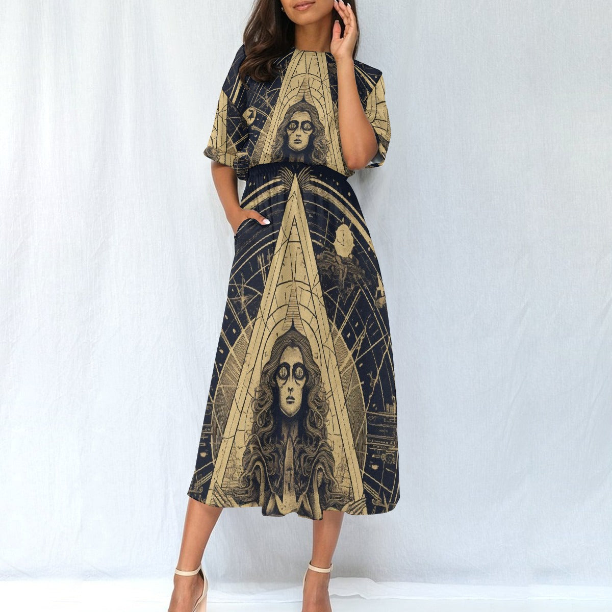 All-Over Print Women's Elastic Waist Dress