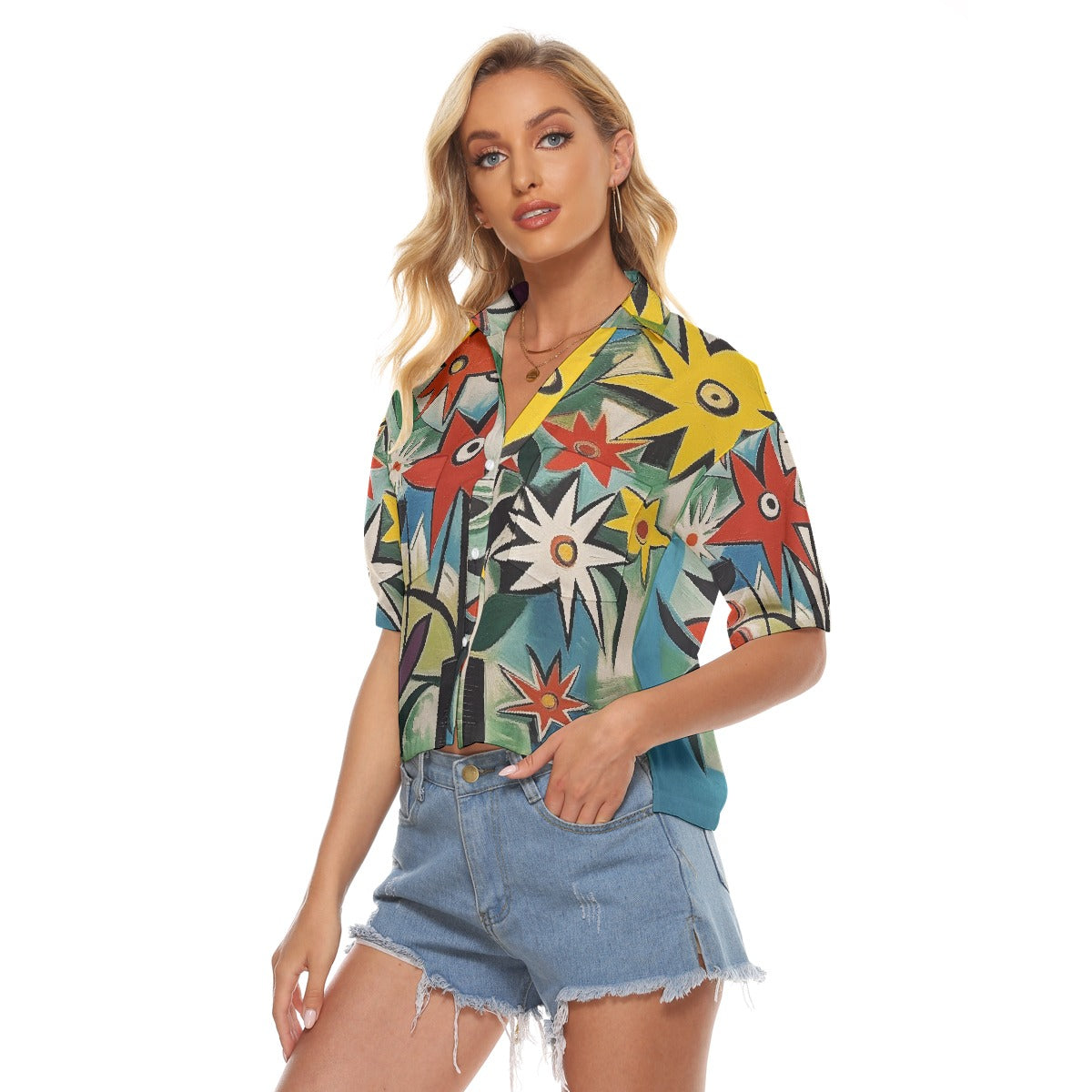 All-Over Print Women's V-neck Shirts