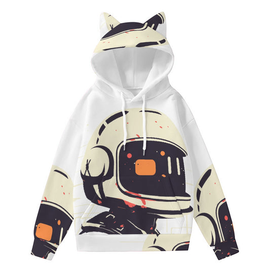 All-Over Print Women’s Hoodie With Decorative Ears