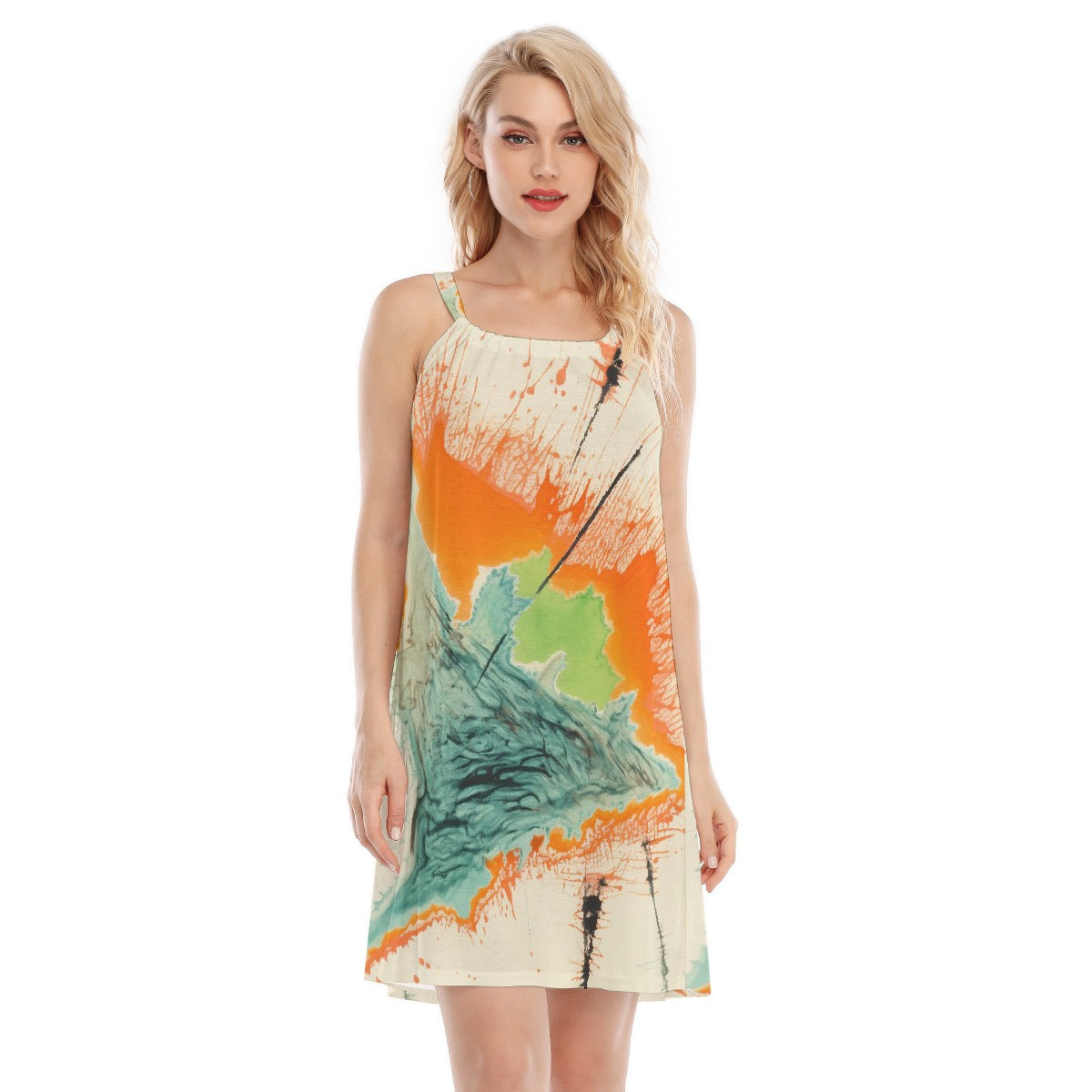 All-Over Print Women's O-neck Cami Dress