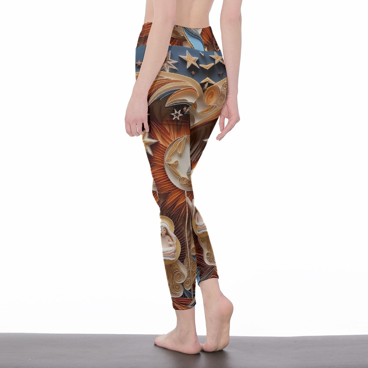 All-Over Print Women's High Waist Leggings | Side Stitch Closure